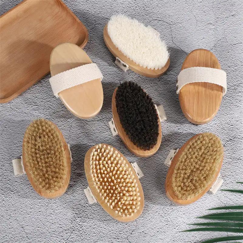 Bamboo Bristle Body Scrub Brush Natural Environmental Friendly Product