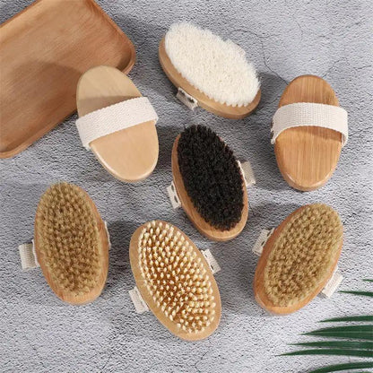 Bamboo Bristle Body Scrub Brush Natural Environmental Friendly Product