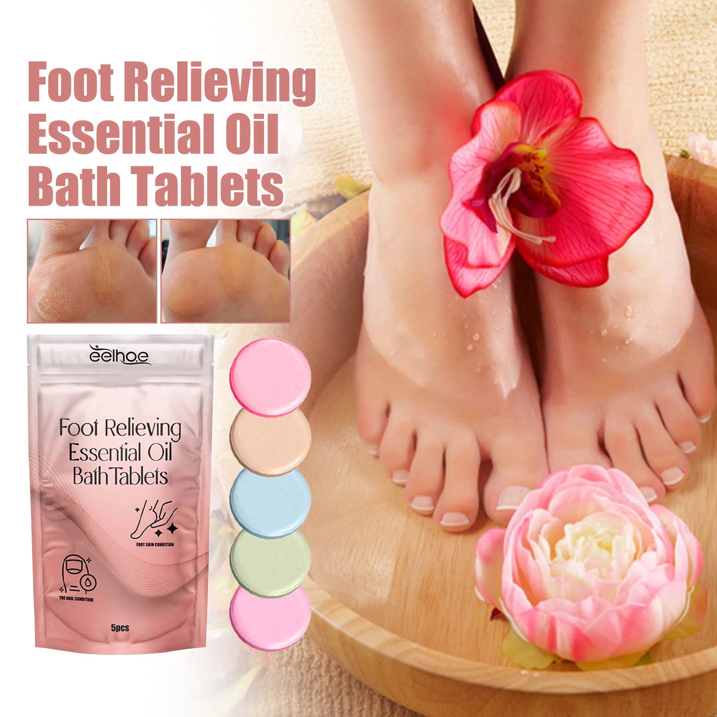 Callus Relief and Soothing Foot Bath Tablets - 5pcs